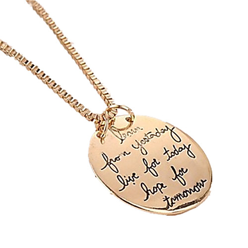 

Women's Pendant Necklace Past Present Future Ladies Fashion Initial Alloy Silver Golden Necklace Jewelry For Special Occasion Birthday Gift Daily Casual Sports