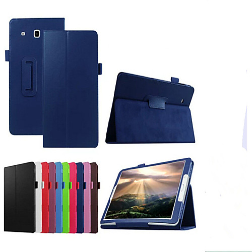 

Case For Samsung Galaxy Tab E 9.6 with Stand / Flip Full Body Cases Solid Colored Hard PU Leather