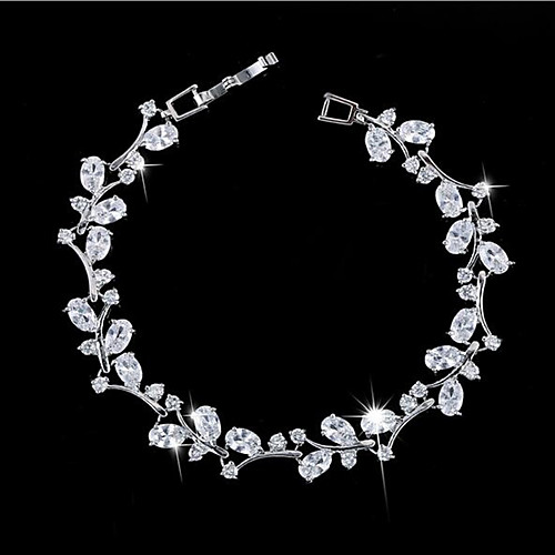 

Women's Cubic Zirconia Chain Bracelet Fashion 18K Gold Plated Bracelet Jewelry White / Green / Blue For Christmas Gifts Party Casual