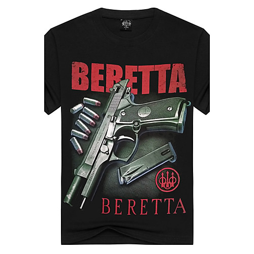

Men's T shirt Letter Print Short Sleeve Daily Tops Cotton Active Punk & Gothic Black