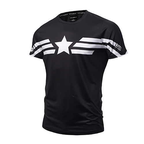 

Men's T shirt Graphic Print Short Sleeve Daily Tops Active Punk & Gothic Black