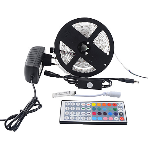 

5m Light Sets 150 LEDs 5050 SMD RGB Waterproof Remote Control / RC Cuttable 100-240 V / IP65 / Dimmable / Linkable / Suitable for Vehicles / Self-adhesive