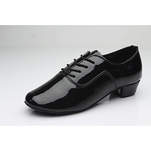 

Men's Latin Shoes Heel Low Heel White Black Gold Lace-up