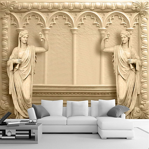 

Mural Wallpaper Wall Sticker Covering Print Adhesive Required 3D Effect Relief Greece Roman Temple Canvas Home Décor
