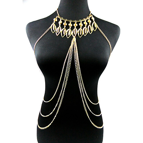 

Body Chain Ladies Fashion Women's Body Jewelry For Party Special Occasion Alloy Leaf Gold