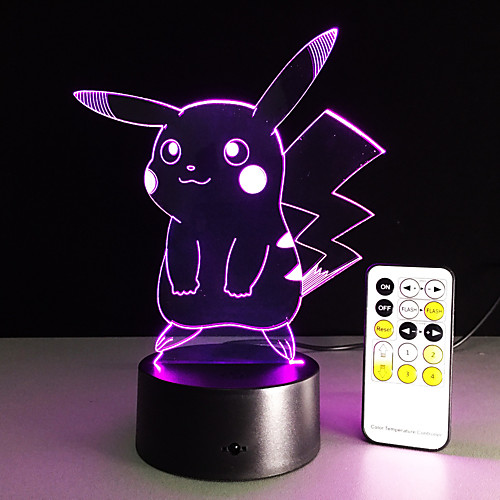 

3D Nightlight Remote Control / RC Color-Changing Small Artistic LED Modern Contemporary 1 pc