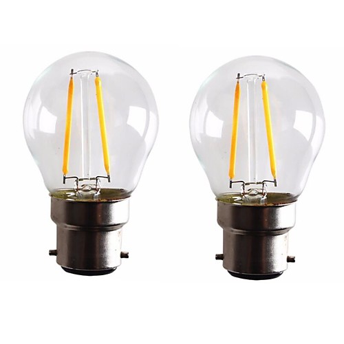 

ONDENN 2pcs 2 W LED Filament Bulbs 160-200 lm B22 G45 2 LED Beads COB Dimmable Warm White 220-240 V 110-130 V / 2 pcs / RoHS