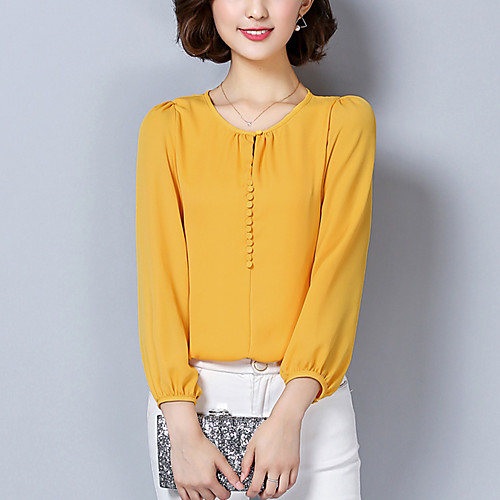 

Women's Blouse - Solid Colored Red XL / Spring / Fall