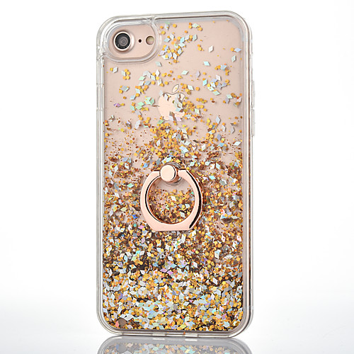

Case For iPhone 7 / iPhone 7 Plus / Apple iPhone 8 Plus / iPhone 8 / iPhone 7 Plus Flowing Liquid / Ring Holder Back Cover Glitter Shine Hard PC