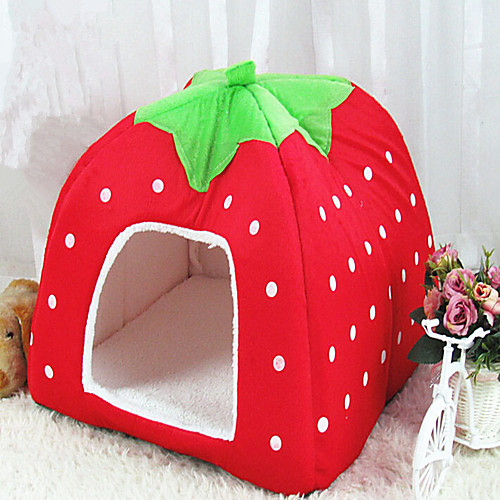 

Cat Dog Bed Tent Cave Bed Pet House Fruit Foldable Soft Fabric for Large Medium Small Dogs and Cats