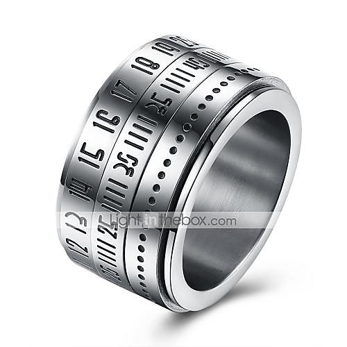 

Men's Ring Gray Stainless Steel Titanium Steel Round Circular Daily Casual Jewelry