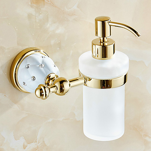 

Antique Brass Wall-mounted Bathroom Accessories Soap Dispenser
