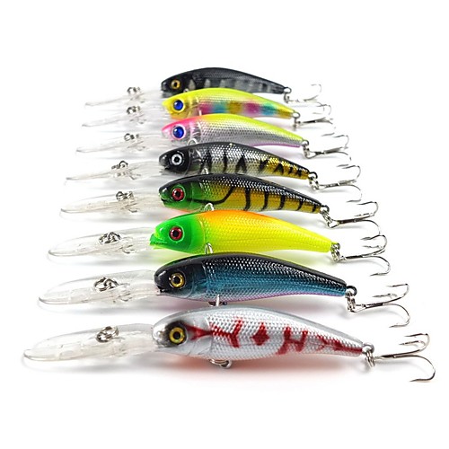 

8 pcs Hard Bait Minnow Fishing Lures Minnow lifelike 3D Eyes Floating Bass Trout Pike Sea Fishing Bait Casting Jigging Fishing