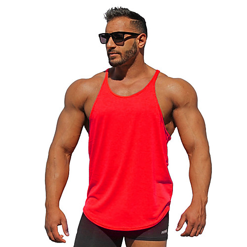 

Men's Graphic Solid Colored Basic Slim Tank Top Active Daily Sports Gym Round Neck White / Black / Red / Yellow / Navy Blue / Gray / Summer / Sleeveless