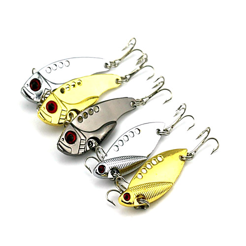 

5 pcs Fishing Lures Vibration / VIB Metal Bait Sinking Bass Trout Pike Sea Fishing Bait Casting Spinning