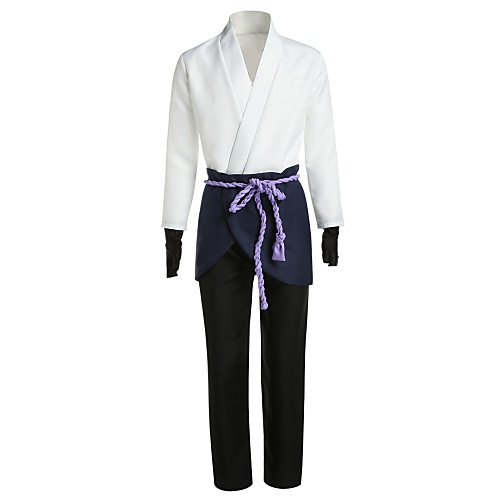 

Inspired by Naruto Sasuke Uchiha Anime Cosplay Costumes Japanese Cosplay Suits Patchwork Long Sleeve Coat Pants Gloves For Men's / Waist Accessory / Belt