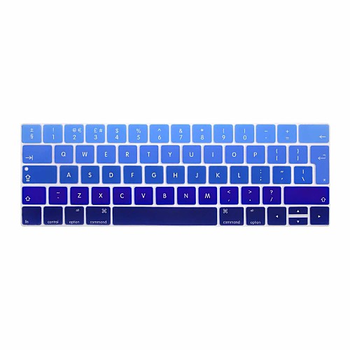 

XSKN European English Gradient Silicone Keyboard Skin and Touchbar Protector for 2016 Newest MacBook Pro 13.3/15.4 with Touch Bar Retina