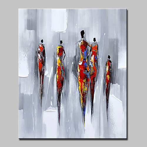 

Oil Painting Hand Painted Vertical Abstract People Modern Stretched Canvas
