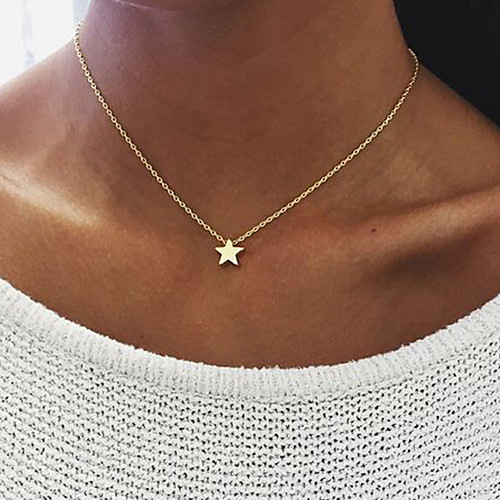 

Women's Pendant Necklace Floating Star Dainty Ladies Simple Unique Design Alloy Silver Gold Necklace Jewelry For Birthday Casual Daily Engagement