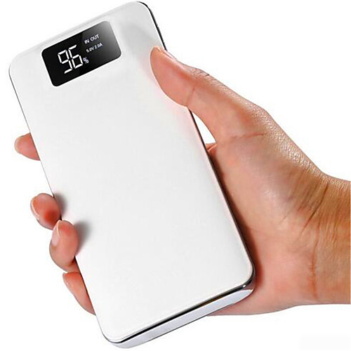 

10000mAh Power Bank External Battery Charger 5V 1A / 2A Dual USB Port / Flashlight / with Cable / Multi-Output LCD Display