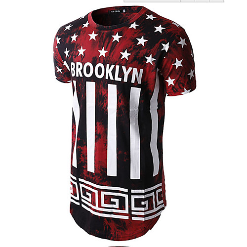 

T shirt Letter Print Short Sleeve Daily Tops Active Red Gray