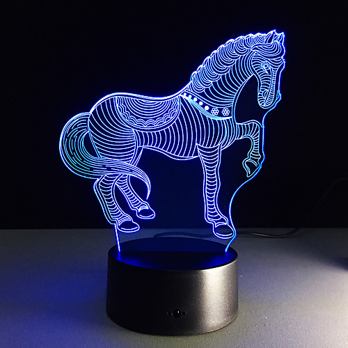 

3D Nightlight Remote Control / RC Color-Changing Small Artistic LED Modern Contemporary 1 pc