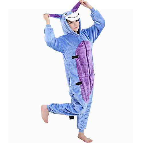 

Kigurumi Pajamas Kid's Adults' Donkey Onesie Pajamas Flannel Toison Blue Cosplay For Boys and Girls Animal Sleepwear Cartoon Festival / Holiday Costumes / Leotard / Onesie