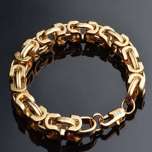 

Men's Chain Bracelet Twisted Box Chain Mariner Chain Dainty Fashion Hip Hop 18K Gold Plated Bracelet Jewelry Silver / Gold / Black For Christmas Gifts Special Occasion Birthday Gift