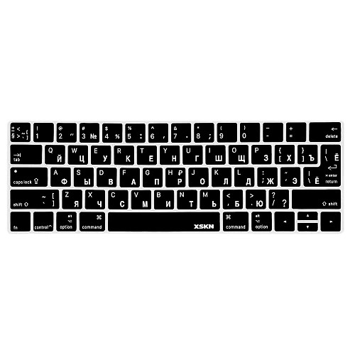 

XSKN Russian Silicone Keyboard Skin and Touchbar Protector for 2016 Newest MacBook Pro 13.3/15.4 with Touch Bar Retina Display (US/EU Layout)