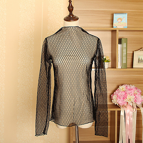 

Women's Blouse Solid Colored Long Sleeve Daily Tops Black