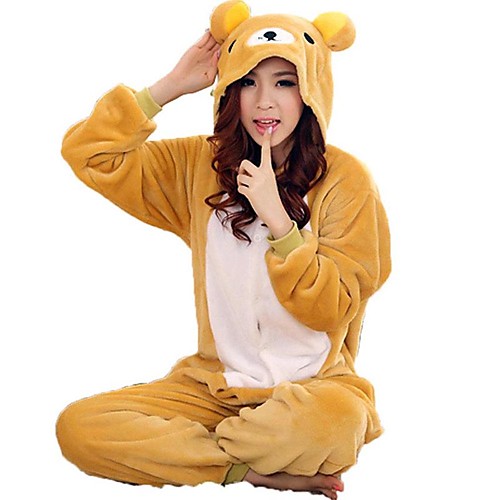 

Adults' Kigurumi Pajamas Bear Onesie Pajamas Coral fleece Yellow Cosplay For Men and Women Animal Sleepwear Cartoon Festival / Holiday Costumes / Leotard / Onesie / Leotard / Onesie