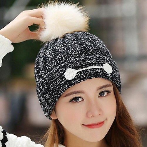 

Women's Casual Knitwear Beanie / Slouchy-Print Winter Black Wine Red