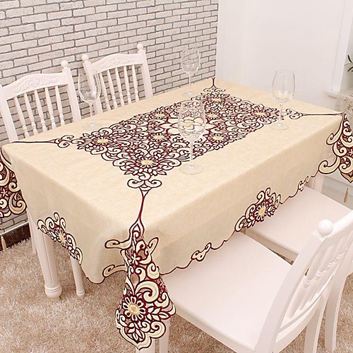 

Cotton Blend Square Table Cloth Embroidered Eco-friendly Table Decorations 1 pcs