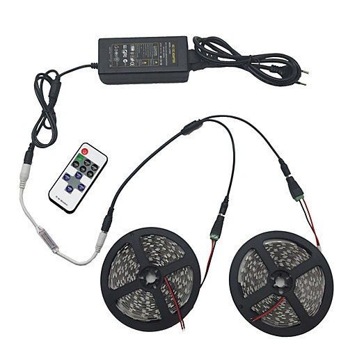 

10M Light Set LED Light Strips RGB Tiktok Lights 5050 SMD 600 Leds IP44 11 key Infrared Remote Control 12V 6A Power Connector