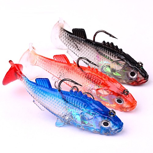 

3 pcs Fishing Lures Soft Bait Jigs Jig Head Sinking Bass Trout Pike Sea Fishing Bait Casting Spinning