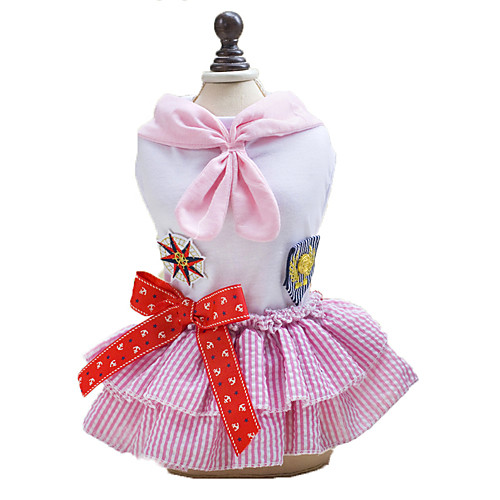 

Dog Dress Dog Clothes Blue Pink Costume Cotton Sailor Classic Fashion XS S M L XL
