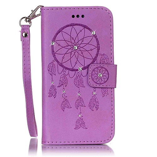 

Case For Samsung Galaxy S7 edge / S7 Wallet / Card Holder / Rhinestone Full Body Cases Dream Catcher Hard PU Leather for S7 edge / S7 / S6 edge