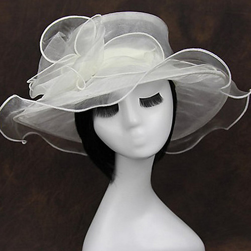 

Chiffon / Fabric / Organza Fascinators / Headwear with Floral 1pc Wedding / Special Occasion / Casual Headpiece