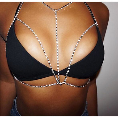 

Body Chain Ladies Fashion Women's Body Jewelry For Sports Synthetic Diamond Alloy Gold Silver