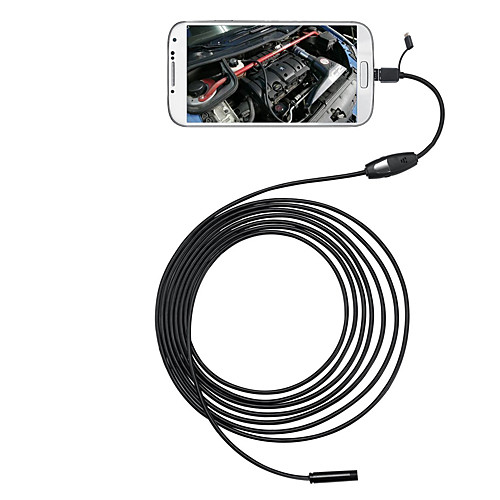 

3 in 1 6 LEDs 5.5mm 5M Android Endoscope OTG Micro USB Inspection Camera IP66