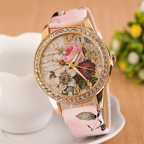 

Women's Wrist Watch Simulated Diamond Watch Analog Quartz Ladies Imitation Diamond / Quilted PU Leather / One Year