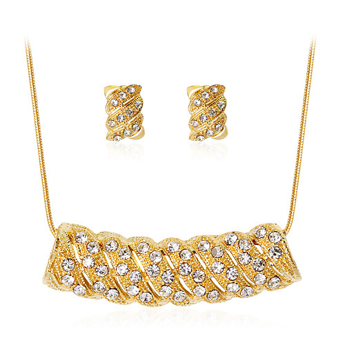 

Women's Jewelry Set Fashion Classic Rhinestone Gold Plated Earrings Jewelry Gold For Party Gift Daily Office & Career