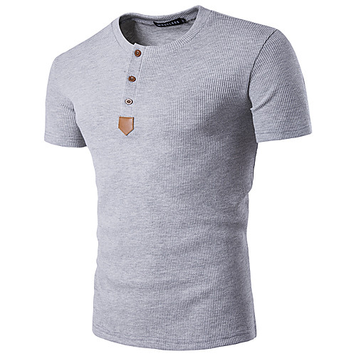 

Men's Golf Shirt Geometric Short Sleeve Daily Slim Tops Streetwear Round Neck White Blue Black