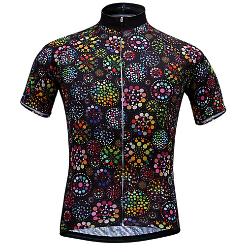 

JESOCYCLING Women's Short Sleeve Cycling Jersey Summer Polyester Black Floral Botanical Bike Jersey Top Mountain Bike MTB Road Bike Cycling Ultraviolet Resistant Quick Dry Breathable Sports Clothing