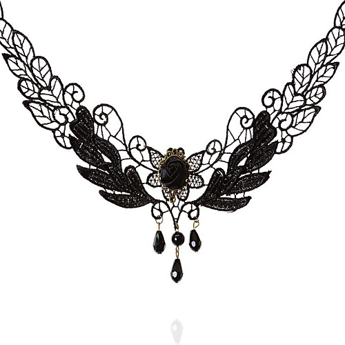 

Women's Pearl Choker Necklace Crown Ladies Classic Gothic Fashion Lace Black Necklace Jewelry For Wedding Party Special Occasion Anniversary Birthday Thank You