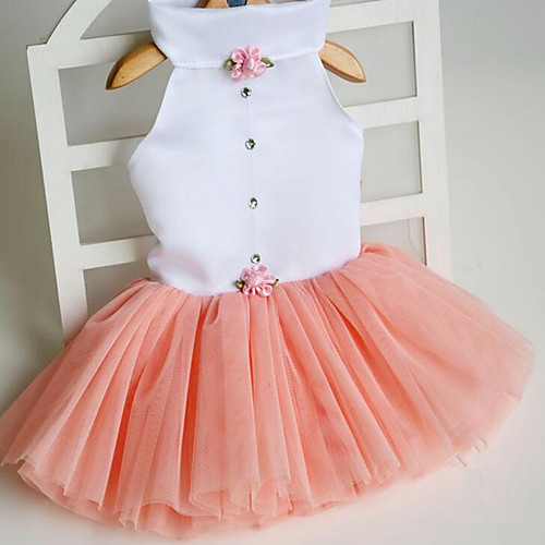 

Cat Dog Dress Puppy Clothes Princess Wedding Party Dog Clothes Puppy Clothes Dog Outfits Fuchsia Pink Orange Costume for Girl and Boy Dog Fabric S M L