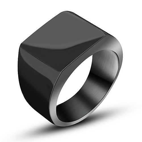 

Band Ring Silver Black Titanium Steel Tungsten Steel Euramerican Initial engineering 7 8 9 10 11 / Men's