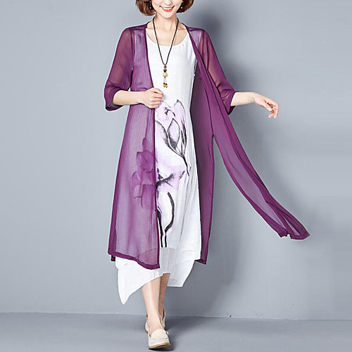 

Women's Two Piece Dress Maxi long Dress Purple Blushing Pink Gray Green Floral Print Summer Round Neck Hot Going out Loose Floral M L XL XXL 3XL 4XL 5XL / Cotton / Plus Size / Plus Size / Cotton