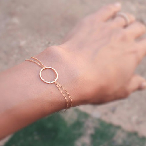 

Women's Chain Bracelet Double Layered Circle Dainty Ladies Bohemian Boho Alloy Bracelet Jewelry Silver / Gold For Party Wedding Special Occasion Anniversary Birthday Gift