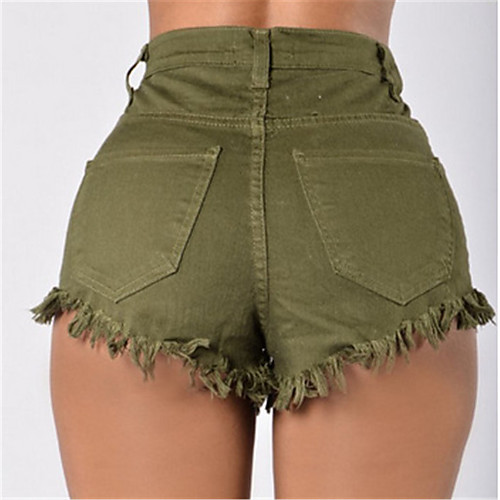 

Women's Streetwear Daily Slim Shorts Pants Solid Colored Pure Color Wine Army Green
